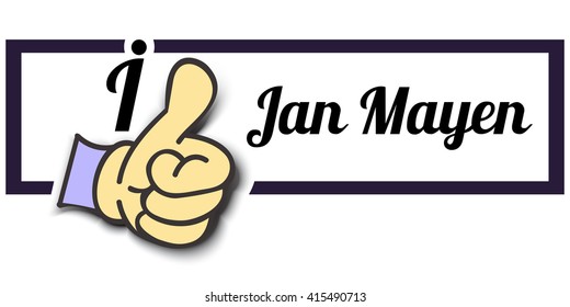 Frame " I Like Jan Mayen " Thumb Up! Vector graphic logo eps10.