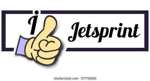 Frame " I Like Jetsprint " Thumb Up! Vector graphic logo eps10.