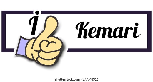 Frame " I Like Kemari " Thumb Up! Vector graphic logo eps10.