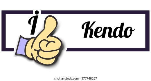 Frame " I Like Kendo " Thumb Up! Vector graphic logo eps10.