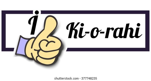 Frame " I Like Ki-o-rahi " Thumb Up! Vector graphic logo eps10.