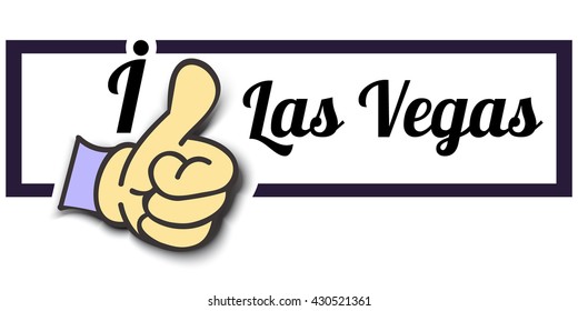 Frame " I Like Las Vegas " Thumb Up! Vector graphic logo eps10. 