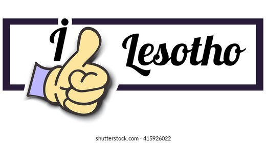 Frame " I Like Lesotho " Thumb Up! Vector graphic logo eps10.