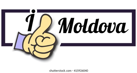 Frame " I Like Moldova " Thumb Up! Vector graphic logo eps10.