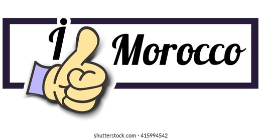 Frame " I Like Morocco " Thumb Up! Vector graphic logo eps10. 