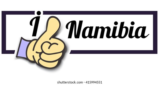Frame " I Like Namibia " Thumb Up! Vector graphic logo eps10. 