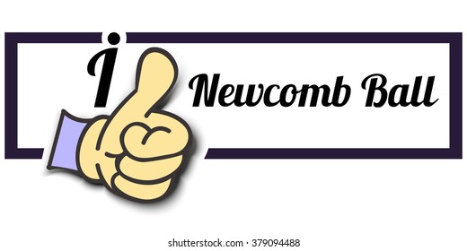 Frame " I Like Newcomb Ball " Thumb Up! Vector graphic logo eps10.