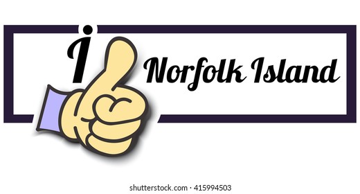 Frame " I Like Norfolk Island " Thumb Up! Vector graphic logo eps10. 