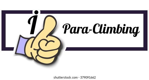 Frame " I Like Para-Climbing " Thumb Up! Vector graphic logo eps10.