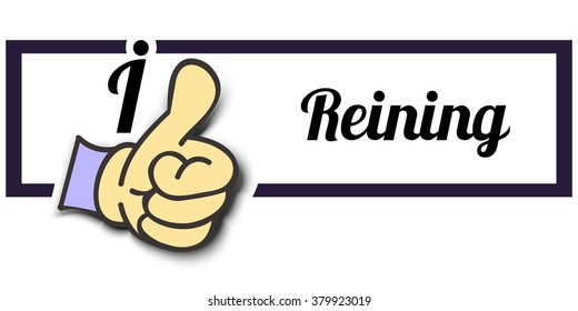 Frame " I Like Reining " Thumb Up! Vector graphic logo eps10.