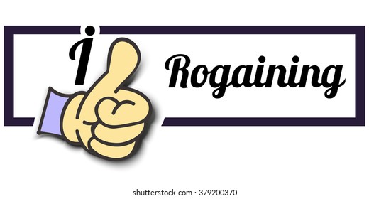 Frame " I Like Rogaining " Thumb Up! Vector graphic logo eps10.