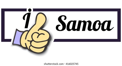 Frame " I Like Samoa " Thumb Up! Vector graphic logo eps10.