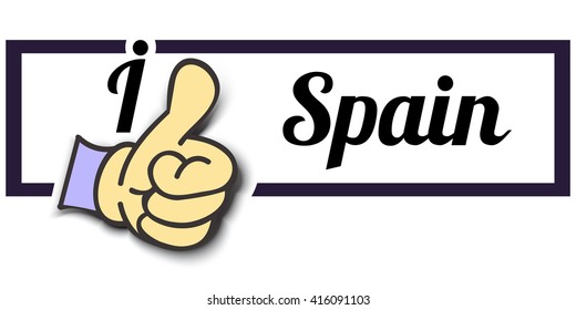 Frame " I Like Spain " Thumb Up! Vector graphic logo eps10. 