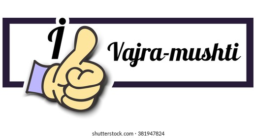 Frame " I Like Vajra-mushi " Thumb Up! Vector graphic logo eps10.