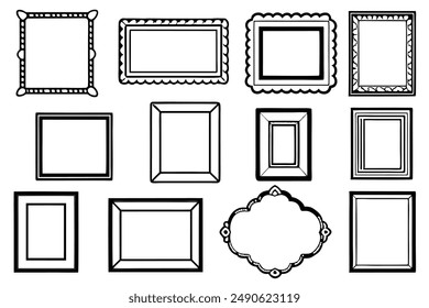 Frame Line Art Design Illustration Innovative Creative Hand Drawing