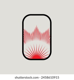 Frame line art shape element logo vector graphic illustration on background
