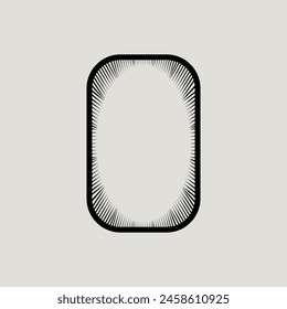 Frame line art shape element logo vector graphic illustration on background
