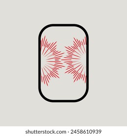 Frame line art shape element logo vector graphic illustration on background
