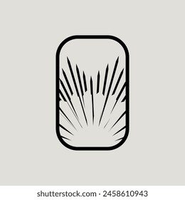Vector Ilustración gráfica del logotipo del elemento de la forma del arte de la línea del marco en el fondo
