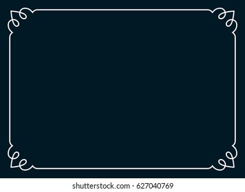 Frame line border vector. horizontal page