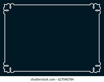 Frame line border vector. horizontal page