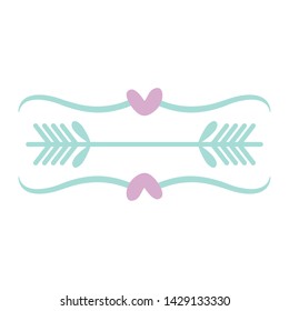 frame line and edges with hearts boho style