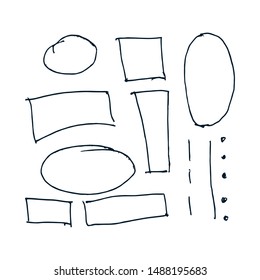 frame and line hand drawn set vector template Illustration Design EPS 10.