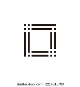 Frame, lines, square, dots geometric symbol simple logo vector