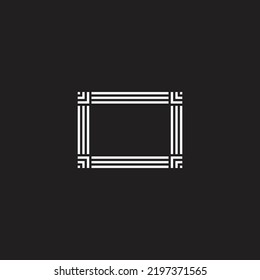 Frame, lines and squares geometric symbol simple logo vector