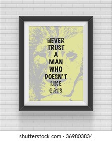 Frame with lion. Hand drawn. Vector illustration. Eps10 