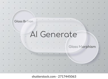 Rahmen mit einem Morphing-Effekt aus flüssigem Glas, einzeln auf hellem Hintergrund mit runden geometrischen Formen. 3D-Vektorgrafik.