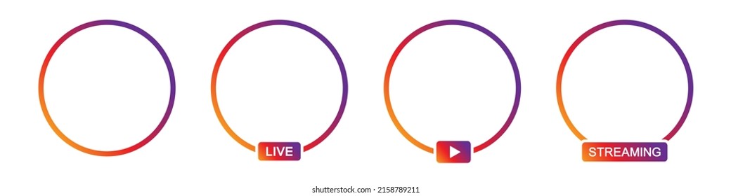 Frame Live Stories Icon. Frame Instagram Live Icon, Vector Illustration