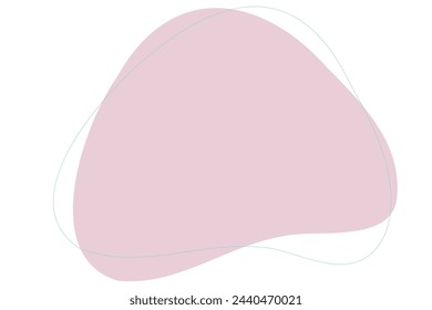 Frame of loose circles and lines in pink and light blue