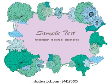 Frame Lotus Vector Graphics Drawing Background Stock Vector (Royalty ...