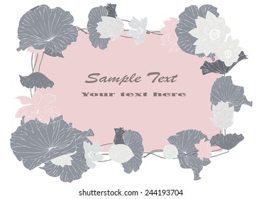 Frame lotus vector graphics drawing for background color and text
