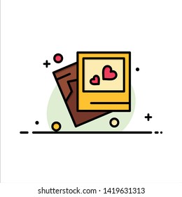 Frame, Love, Heart, Wedding  Business Flat Line Filled Icon Vector Banner Template