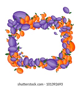 Frame made from apricots and plums for your design