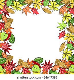 Frame made of autumn leaves