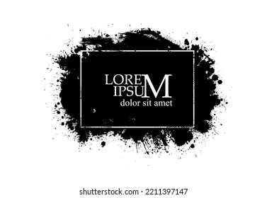 Frame made of black brush strokes. Vector illustration