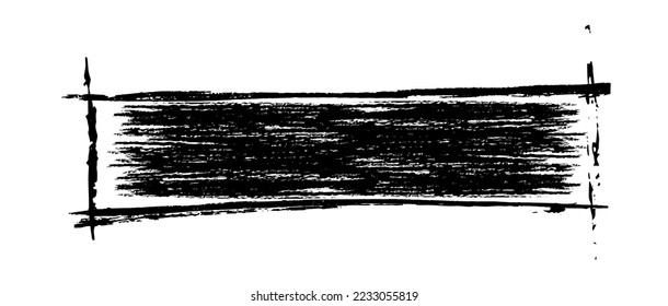 Frame made of black brush strokes. Vector illustration
