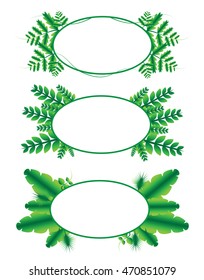 Frame made by green leaf vector and illustration