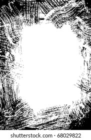 Frame made by several black brush strokes
