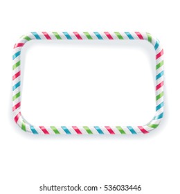 Frame made of candy cane, vector eps10 illustration