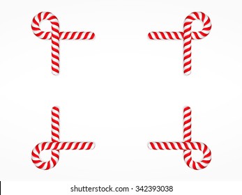 Frame made of candy canes, vector eps10 illustration