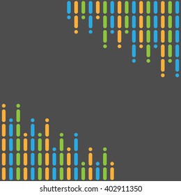 Frame made of colored strips on a gray background
