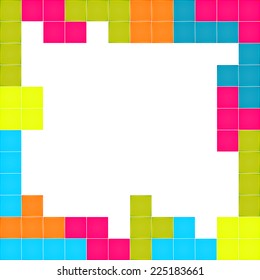 Frame made of colorful blocks puzzle video game