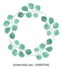Frame made of cute eucalyptus leaves. Great for wedding and invitations. 