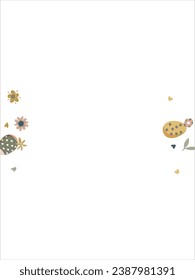 Frame made of elements for Easter. Traditional Easter elements. Vector illustration. Traditional easter ornament. Happy easter. Hand-drawn. Vector.