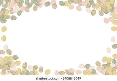 Frame made of elements for Easter. Traditional Easter elements. Vector illustration. Traditional easter ornament. Happy easter. Hand-drawn. Vector illustration.