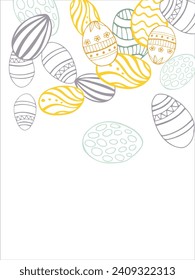 Frame made of elements for Easter. Traditional Easter elements. Vector illustration. Traditional easter ornament. Happy easter. Hand-drawn. Vector illustration.